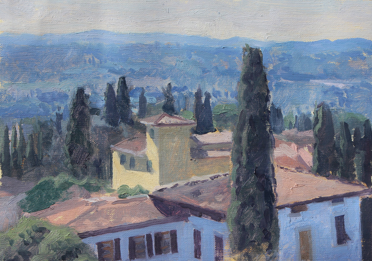 Cypresses and Rooftops, Settignano